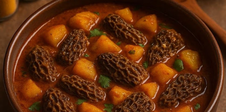 Kinnauri Gucchi – Morel Mushroom curry - local food Kalpa